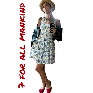NWT- 7 for all mankind - Linen Toile Fit and Flare Midi Dress - M